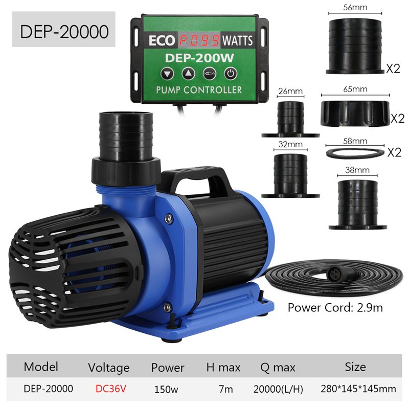 20000L/H Adjustable Aquarium Submersible Pump Fish Pond DC Water Pump Fish Tank Pumps Various Flow Koi Pond Pump
