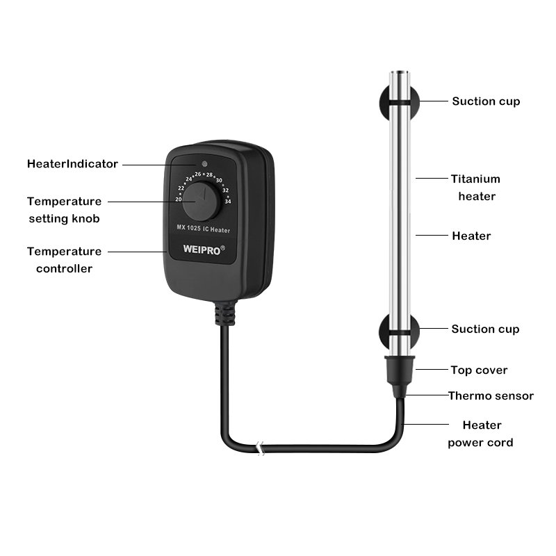 Factory Price Metal/Stainless Steel Aquarium Heater 100W Power Fish Tank Freshwater Marine Seawater Thermostat Accessory