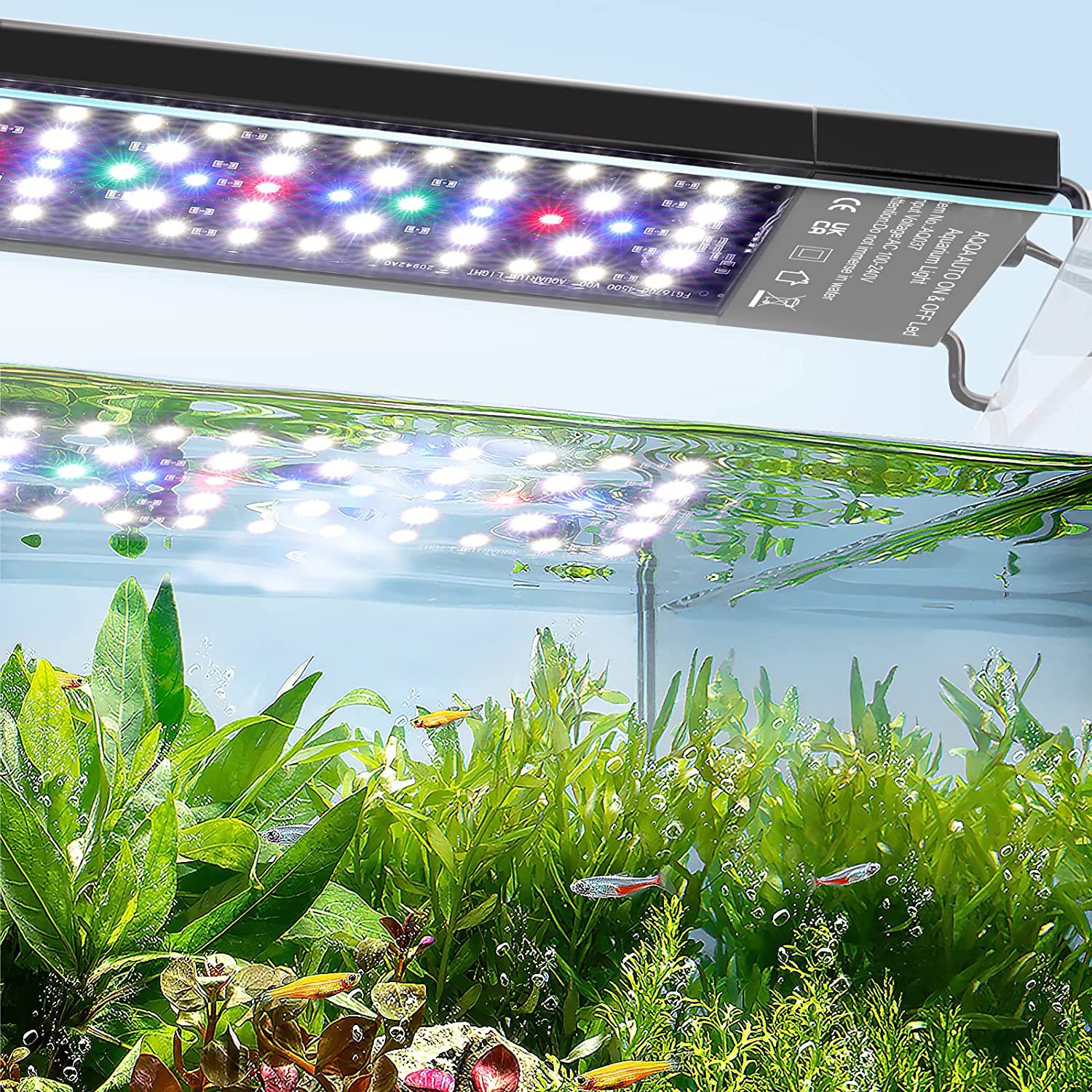Fullgain Factory Fish Tank Led Light 24/7 DIY Auto On Off Full Spectrum Adjustable Brightness IP68 Waterproof LED Aquarium Light