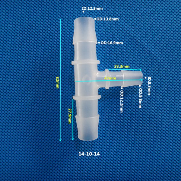 Equal Tee Connector Plastic PP Joint Pagoda Tee Micro Irrigation Aquarium Fish Tank T Connector Air Pump T Fittings