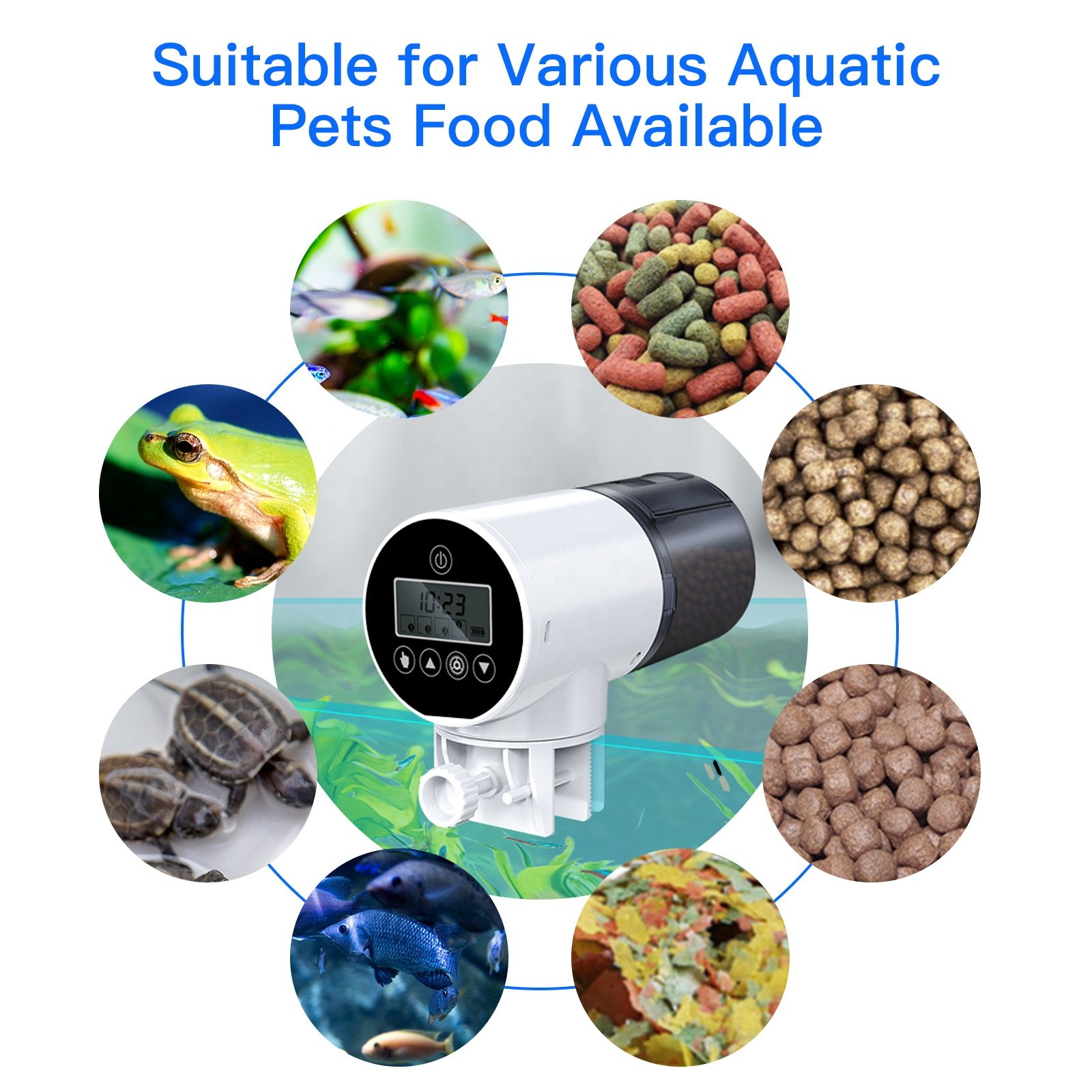 Factory custom wholesale cost Aquarium Tank Fish farm Feeder Digital LCD Automatic smart Electronic Timer Feeder