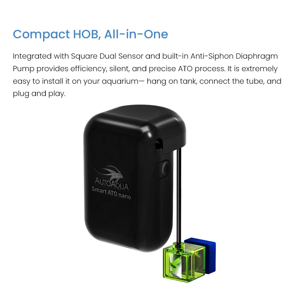 Auto Aqua Smart ATO Nano G2 SATO-260D DC HOB Versatile Dual Magnetic Aquarium Water Pump for Filter Marine Coral Reef Fish Tank