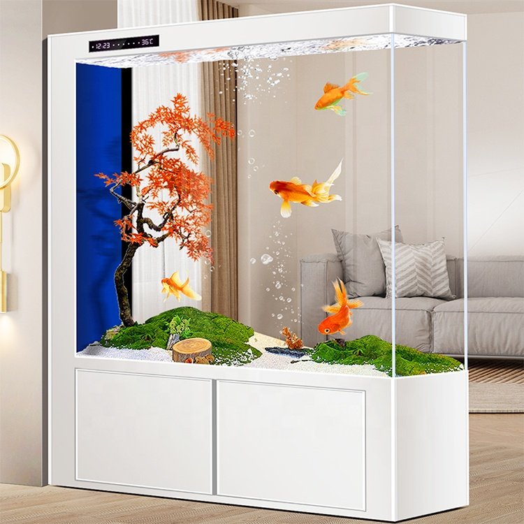 1.5m 1.8m 2.4 m Super Clear Glass Aquarium Living Room Professional Fish Tank With Bottom Cabinet