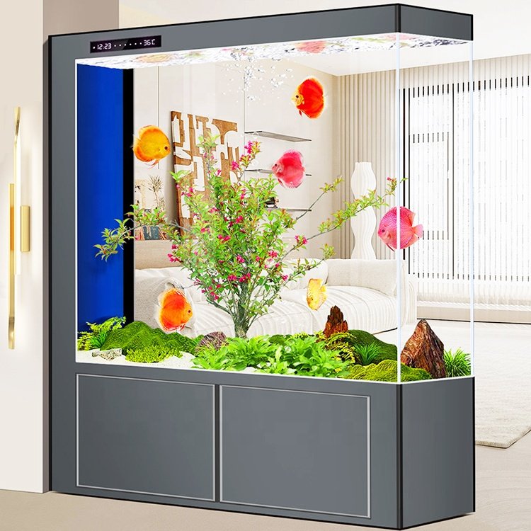 1.5m 1.8m 2.4 m Super Clear Glass Aquarium Living Room Professional Fish Tank With Bottom Cabinet