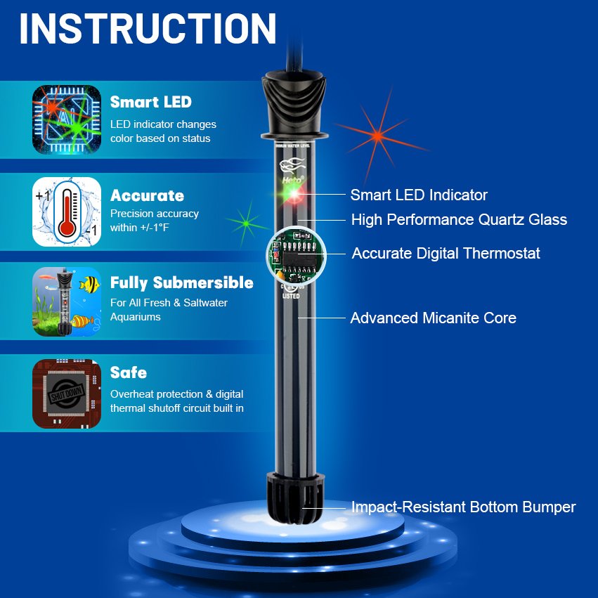 Fish Farm Equipment Glass Fish Raising Heater for Fish Farm Heto Aquarium accessories