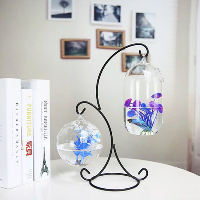 Aquarium Fish Bowl Hanging Glass Goldfish Tank Glass Hanging Fish Bowl Creative Flower Bottle Fish Tank Decoration Aquarium