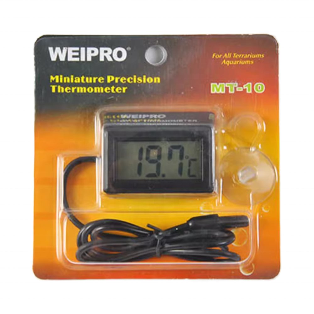 WEIPRO MT-10 Aquarium Thermometer with LCD Display Plastic Parts for Water Usage Fish Tank Reptile Terrarium Temperature Monitor