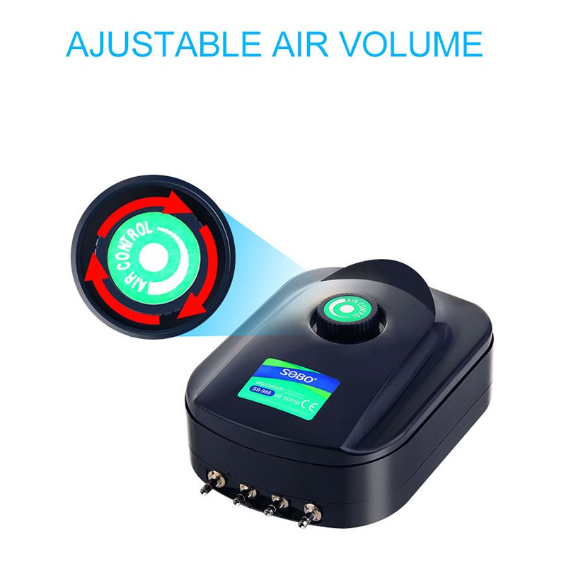 SOBO Fish Tank Oxygen Air Pump Adjustable Air Flow Aquarium Air Compressor For Fishbolw Fish Tanks Aquariums Oxygenation Pumps
