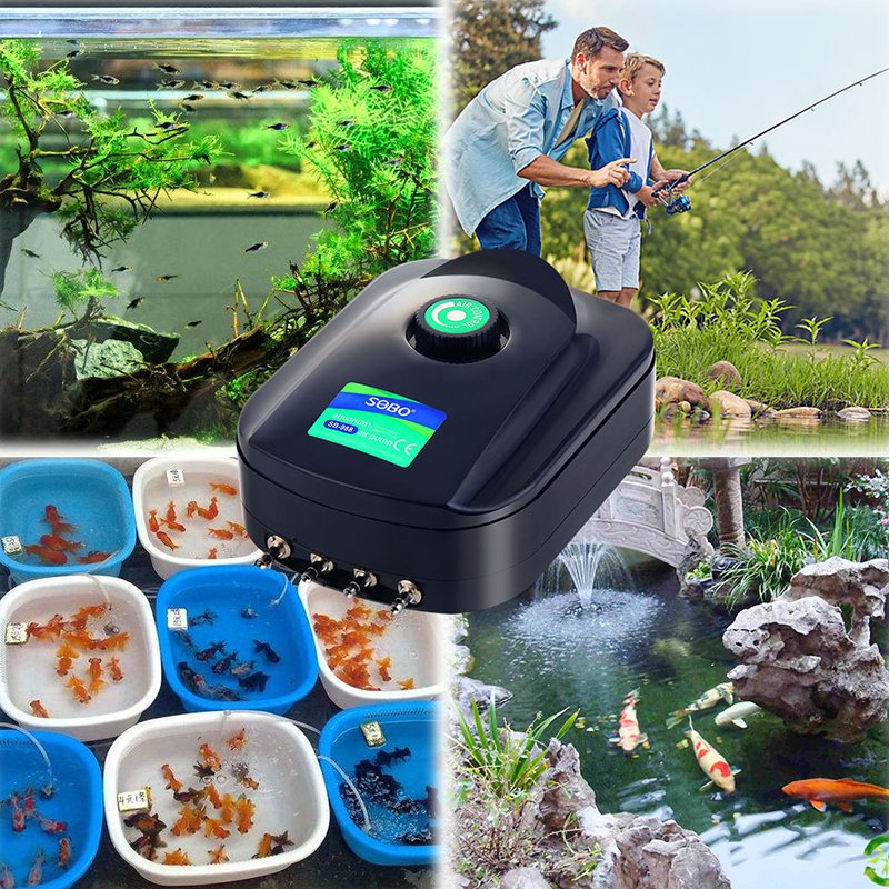 SOBO Fish Tank Oxygen Air Pump Adjustable Air Flow Aquarium Air Compressor For Fishbolw Fish Tanks Aquariums Oxygenation Pumps