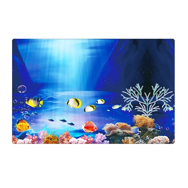 PVC Adhesive Undersea Backdrop Aquarium Corals Photography Background Fish Tank Poster