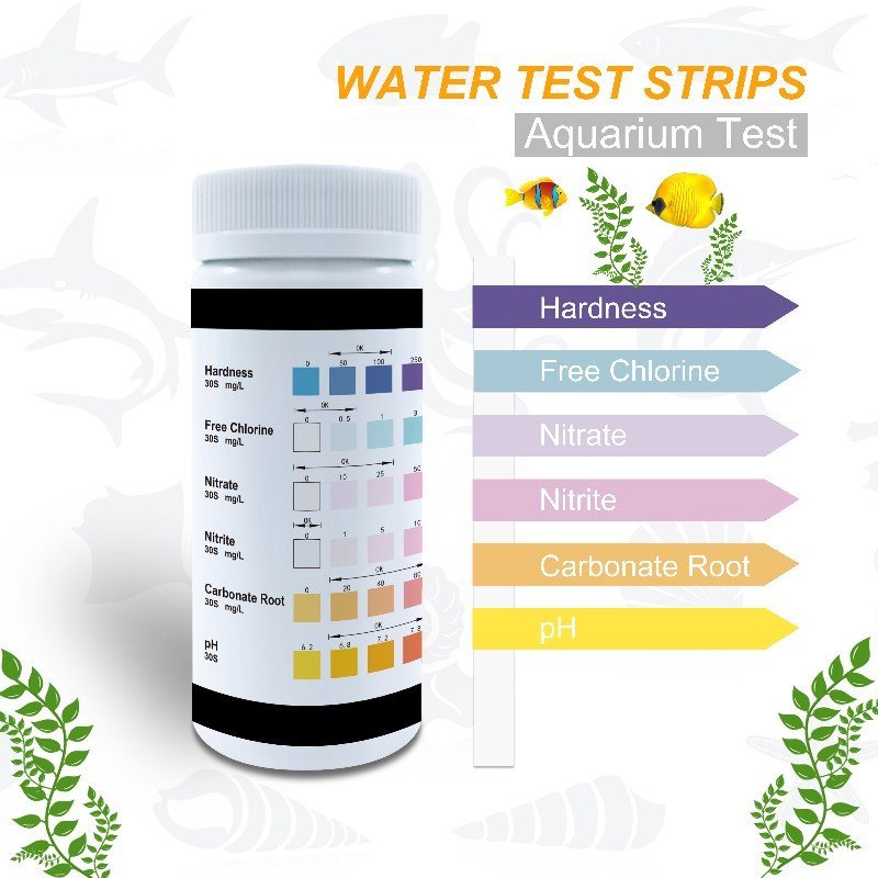 6 in 1 Water Test Kit for Aquariums Pond Water & Fish Tanks-Freshwater & Saltwater