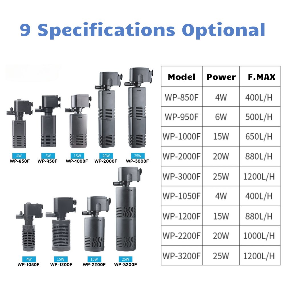 2024 New wn Submersible Internal Aquarium Filter Biochemical Filtration Powerful Fish Tank Filter
