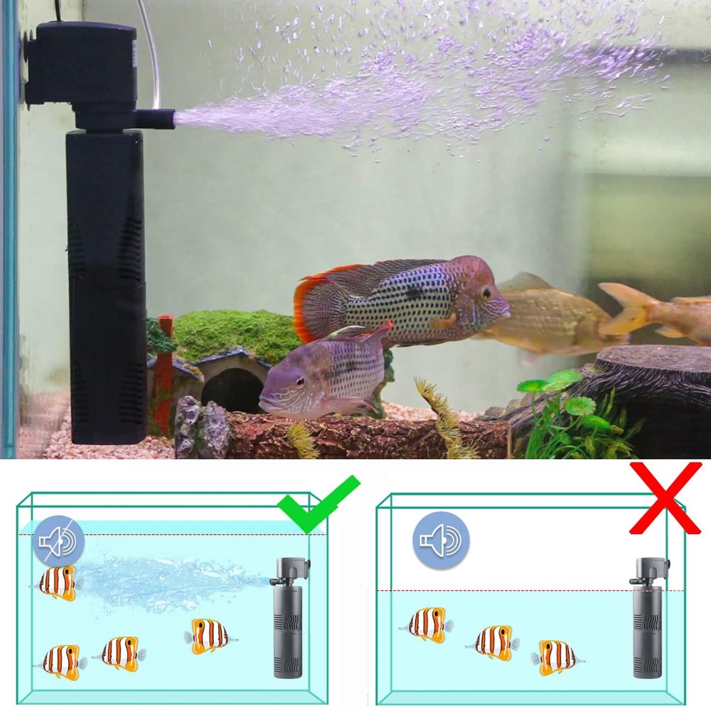 2024 New wn Submersible Internal Aquarium Filter Biochemical Filtration Powerful Fish Tank Filter