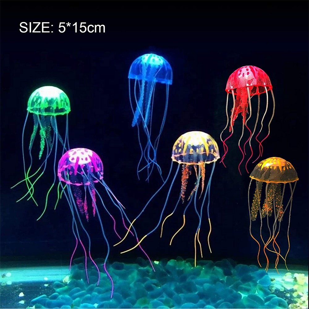 Artificial Swim Luminous Jellyfish Aquarium Accessories Decorations Scaleph Landscape Aquarium Fish Tank Accessories