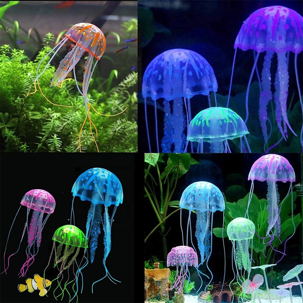 Artificial Swim Luminous Jellyfish Aquarium Accessories Decorations Scaleph Landscape Aquarium Fish Tank Accessories