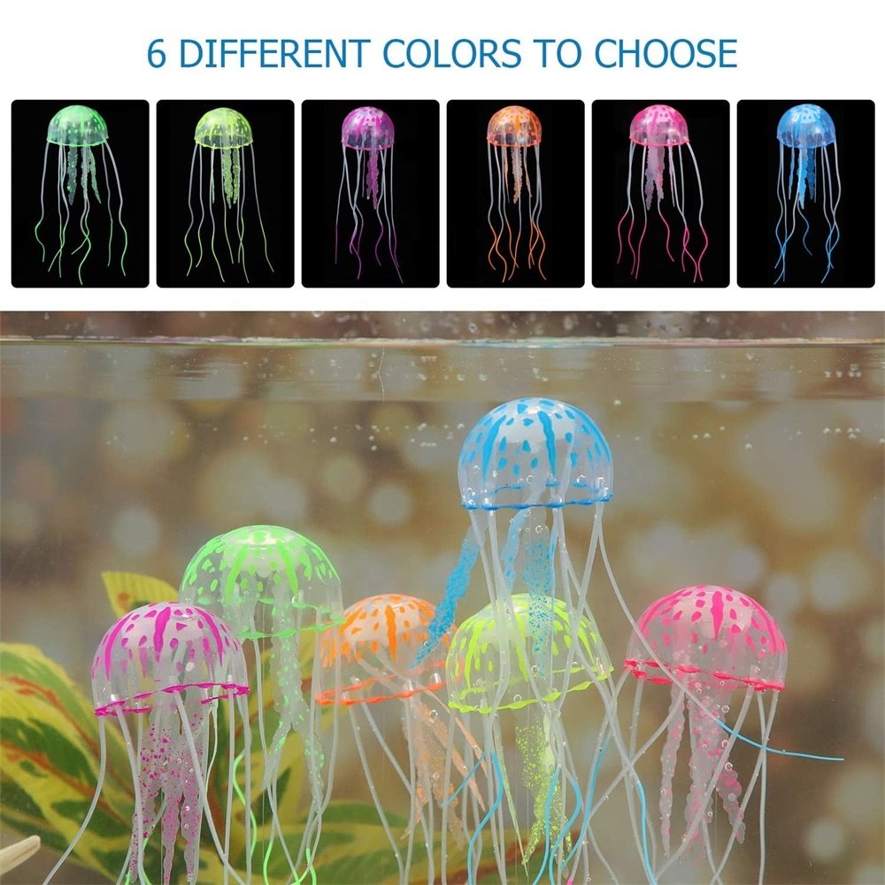 Artificial Swim Luminous Jellyfish Aquarium Accessories Decorations Scaleph Landscape Aquarium Fish Tank Accessories