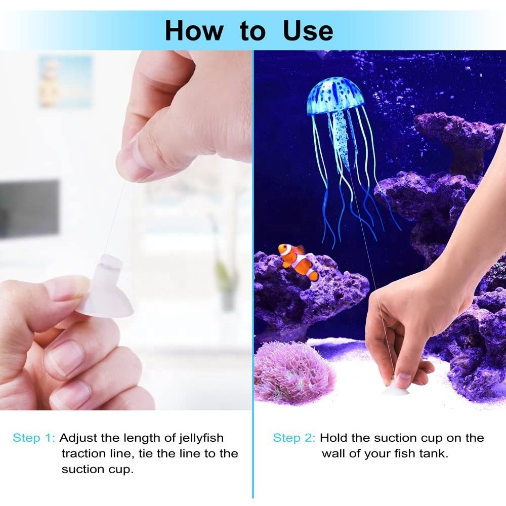 Artificial Swim Luminous Jellyfish Aquarium Accessories Decorations Scaleph Landscape Aquarium Fish Tank Accessories