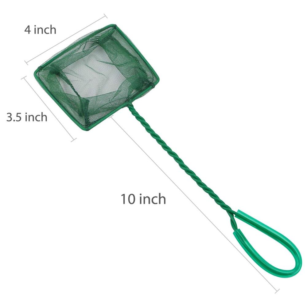 4 Inch Aquarium Net Fine Mesh Small Fish Catch Nets with Plastic Handle - Green