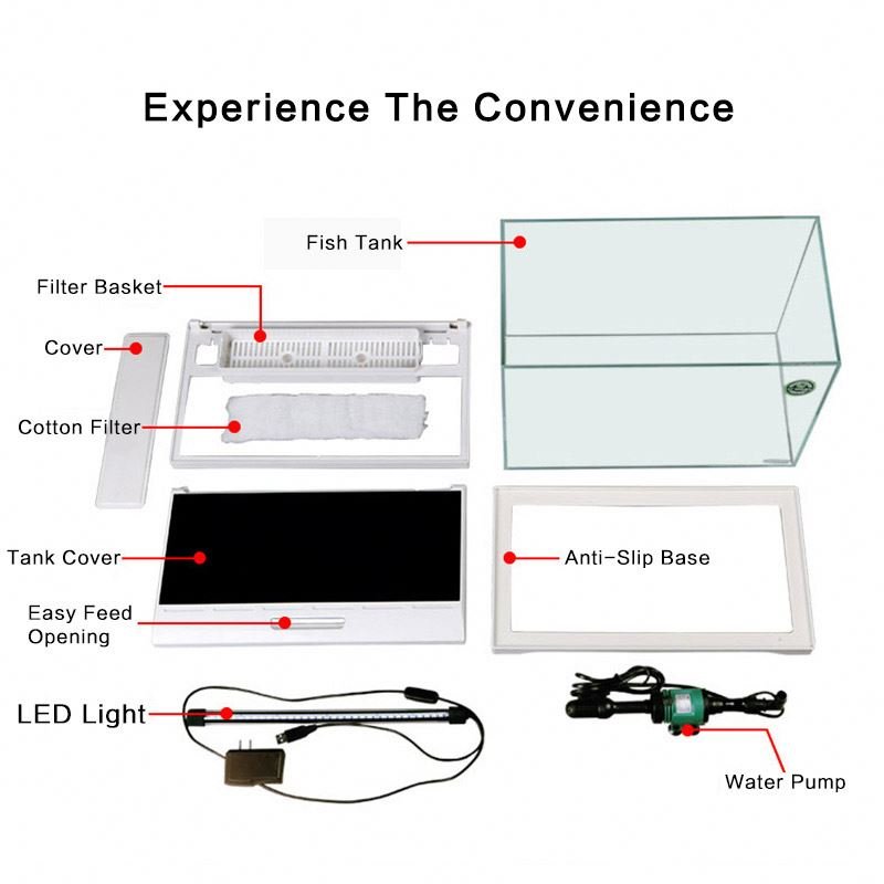 Good Quality Efficiently Ultra Clear Sustainable Small Size Fish Tank Aquarium for Home Decoration
