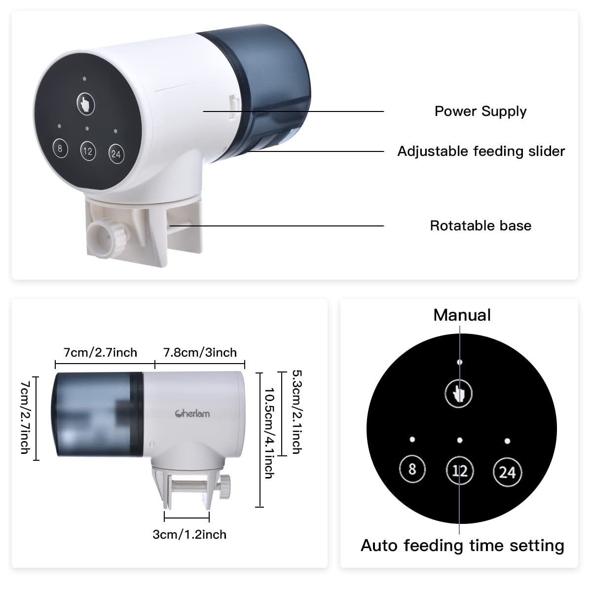 Automatic Fish Feeder Digital Tank Aquarium Fish Tanks Accessories Electrical Plastic Timer Feeder LED Display Feeding Dispenser