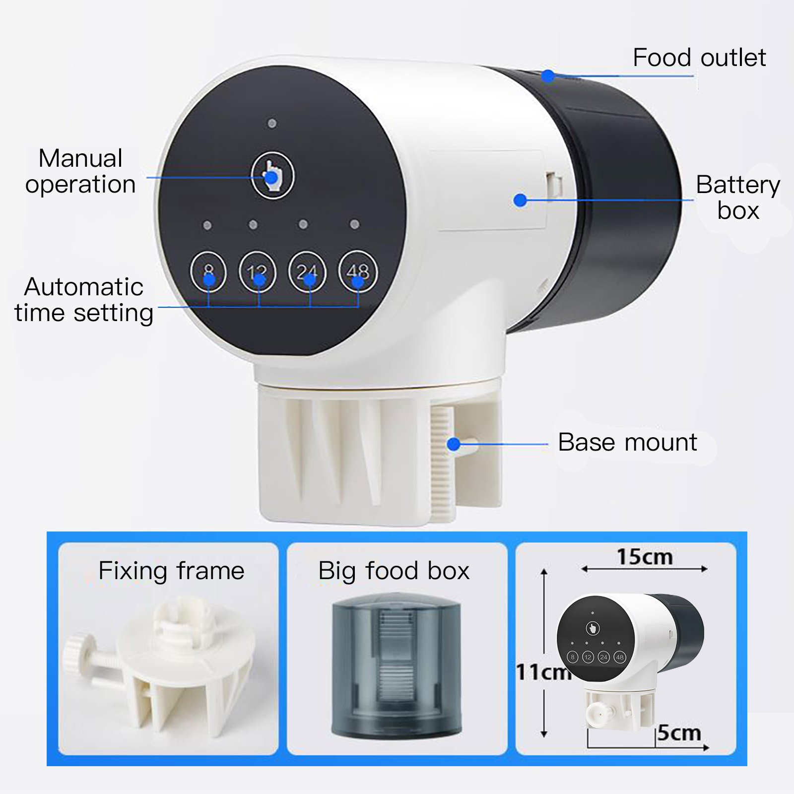 Automatic Fish Feeder Digital Tank Aquarium Fish Tanks Accessories Electrical Plastic Timer Feeder LED Display Feeding Dispenser