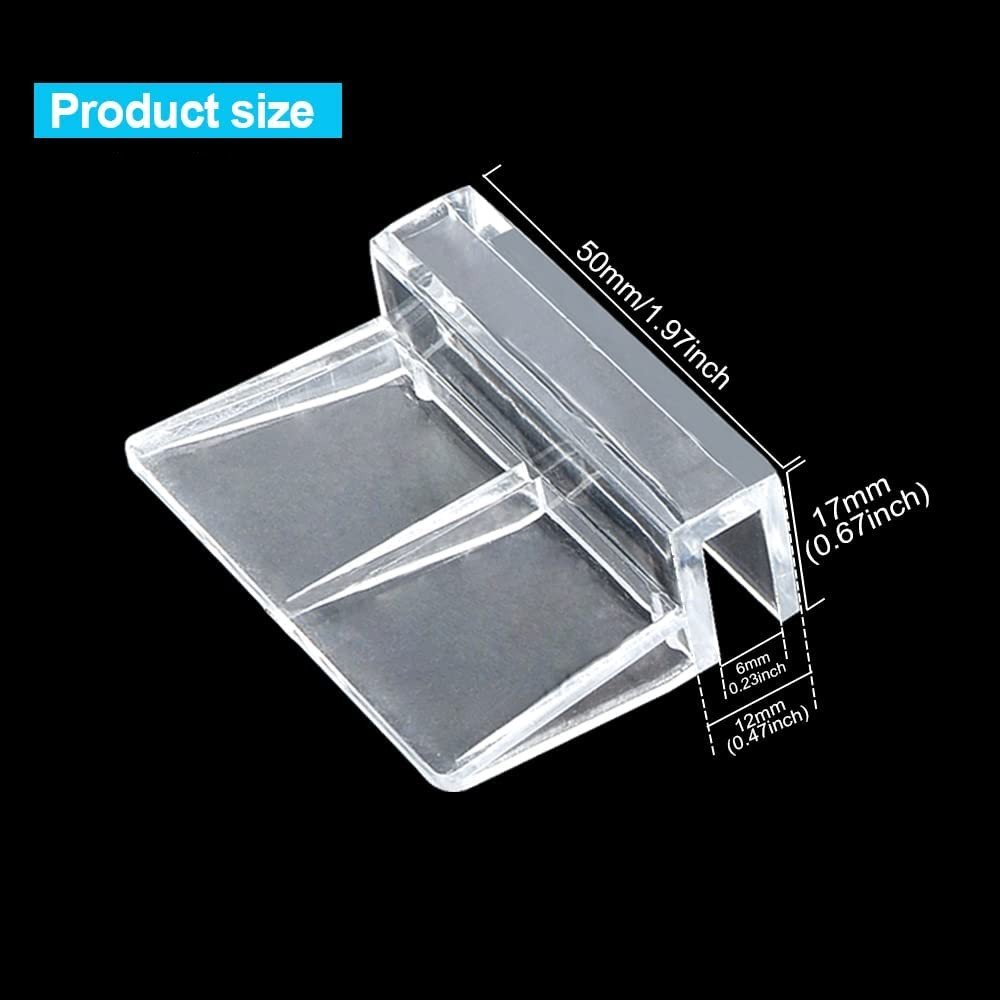 5MM/6MM/8MM/10MM/12MM Clear Fish Tank Glass Cover Clip Support Holder Acrylic Aquarium Cover Clip
