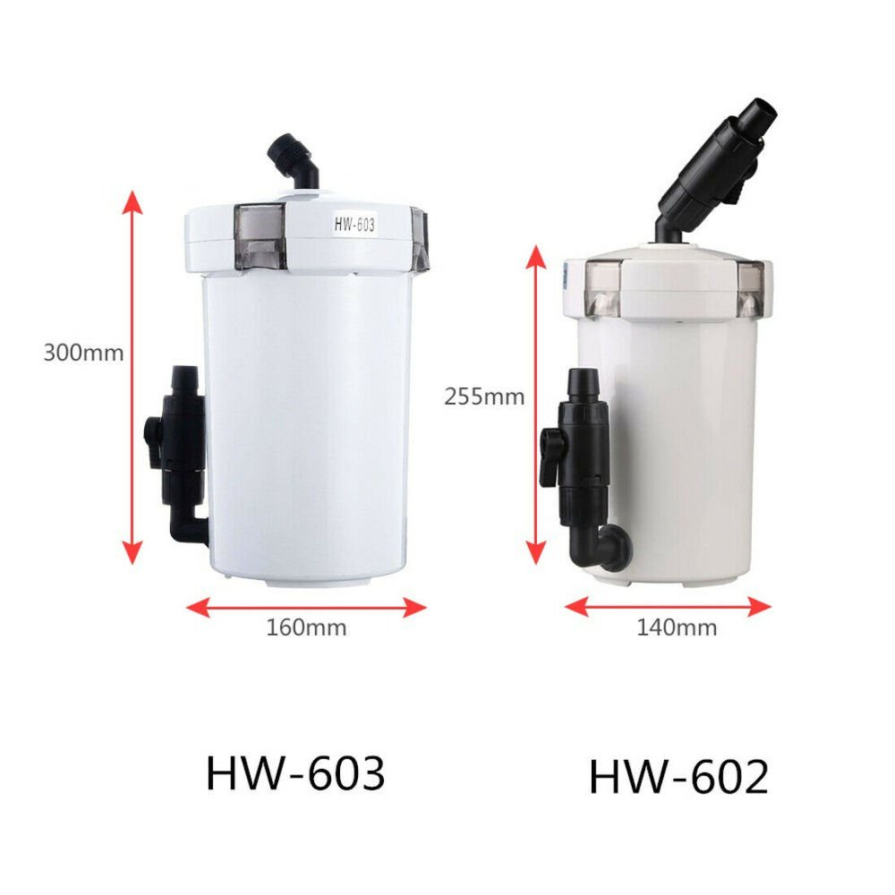 SUNSUN HW-602 HW-603 Ultra Quiet 4-Stage External Canister Filter Pump for 60cm Aquarium Fish Tank Sponge Filter Bucket