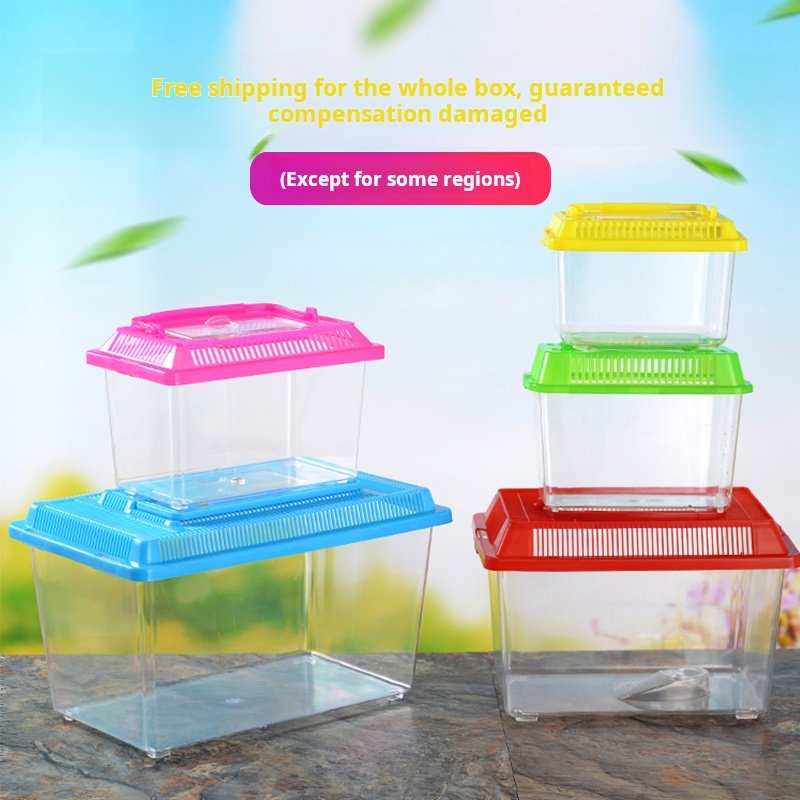 Ponz Series Luxury Plastic Fish Tank Custom Volume with Feeding Window Crystal PET Home for Turtles Water Usage