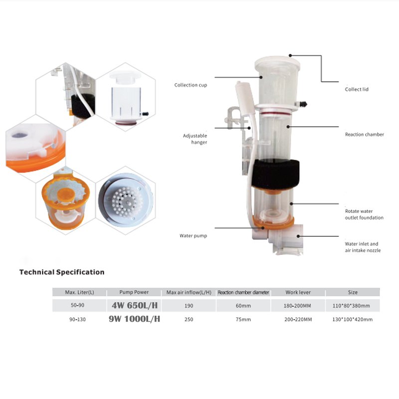 DC24V Red star Aquarium Protein Skimmer DCSQ70/sq90 Saltwater Seawater Marine Coral Reef Tank Skimmer Filter Bubble Skimmer