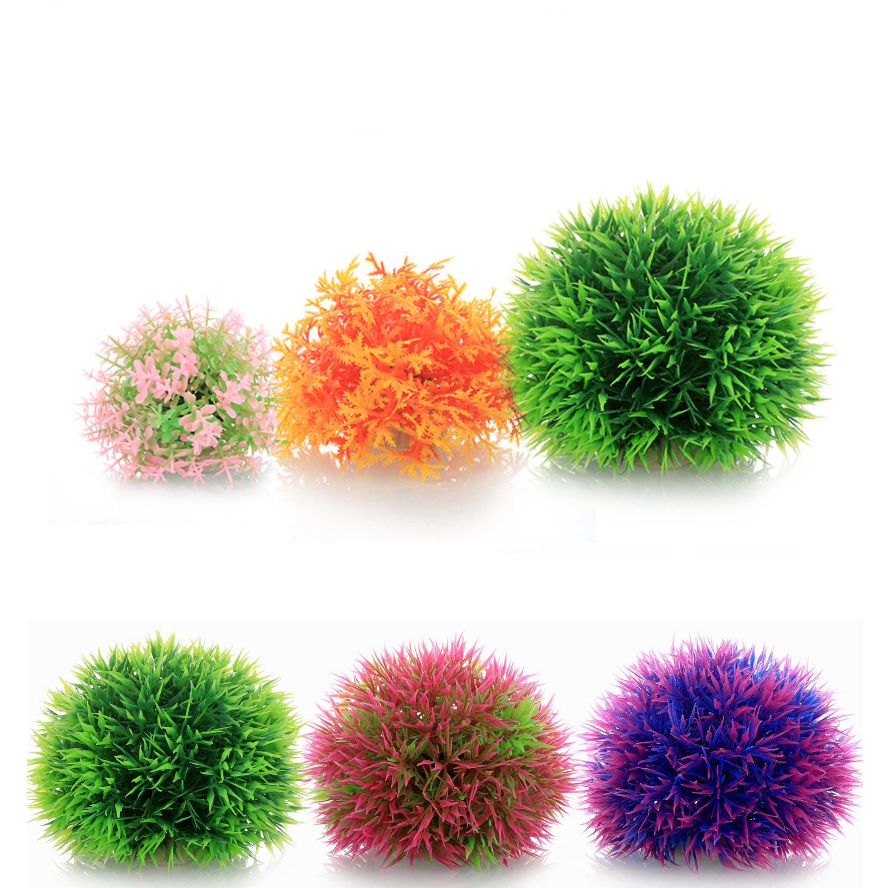 Aquarium Artificial Plastic Plants Fish Tank Decoration Green Grass Ball Simulated Aquatic Plants for Aquarium Landscaping