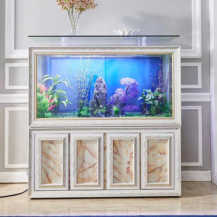 Customized wood frame acrylic panel fish tank aquarium for indoor home decoration