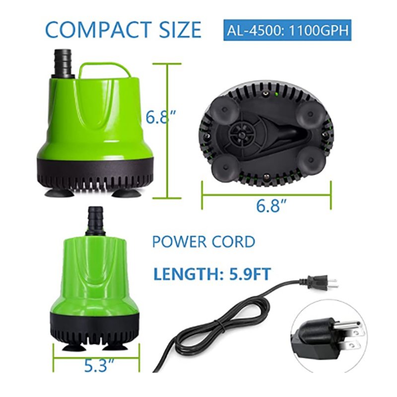 Zaohetian AC220V 100W Low water level bottom suction pump Cold air fan pump aquarium submerbible pump