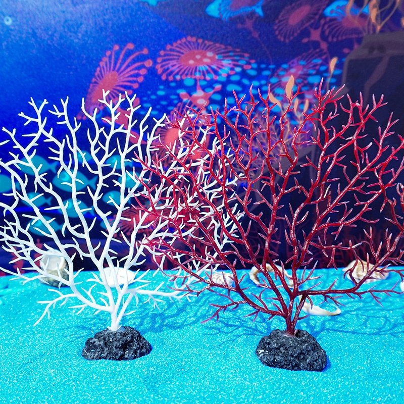 Wholesale landscape resin Coral sea grass plant aquarium fish tank decoration