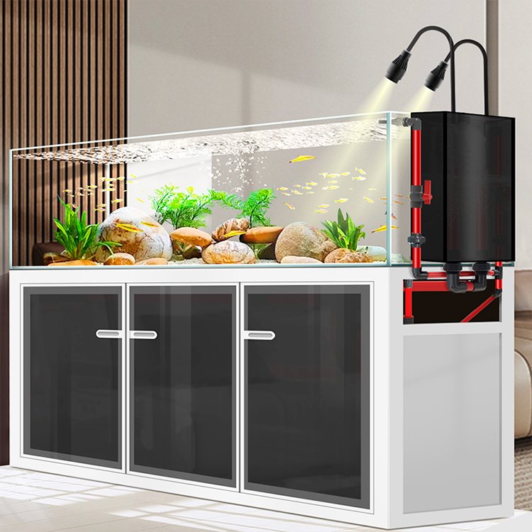 Factory price 240 gallons larger aquarium ultra white glass fish tank big ecological arowana tank
