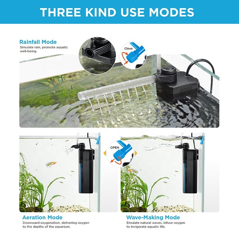 Factory Wholesale Submersible 4W/7W Plastic Aquarium Filter Pump Adjustable Water Flow Small Internal Fish Tank Filter