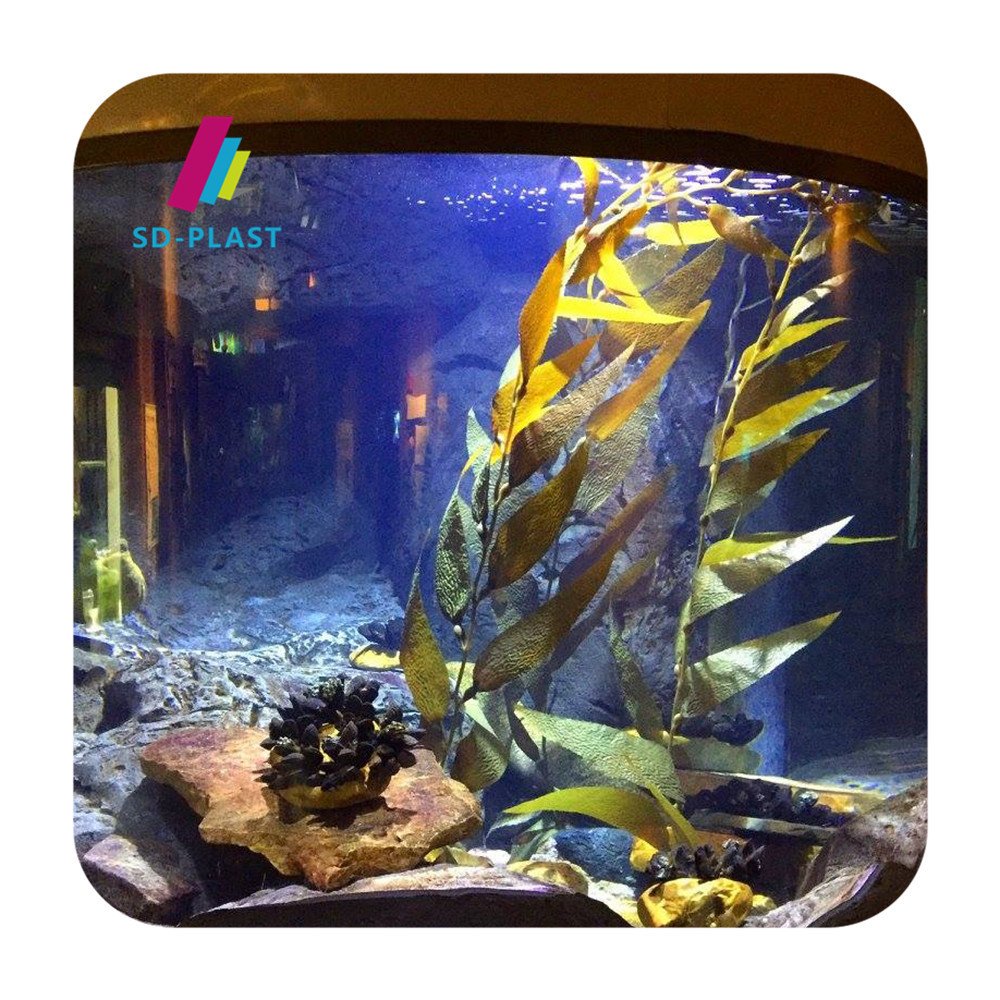 Custom large aquariums fish tanks glass transparent clear acrylic plastic aquarium sheets board for display