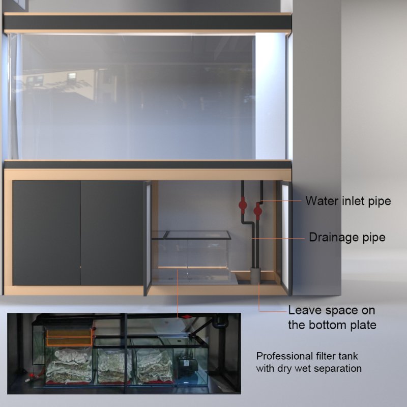 Custom Large Aquarium fish tank with Aluminum alloy cabinet clear glass fish aquarium tanks for home decor