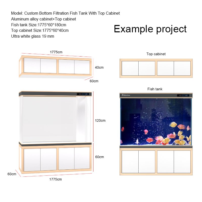 Custom Large Aquarium fish tank with Aluminum alloy cabinet clear glass fish aquarium tanks for home decor