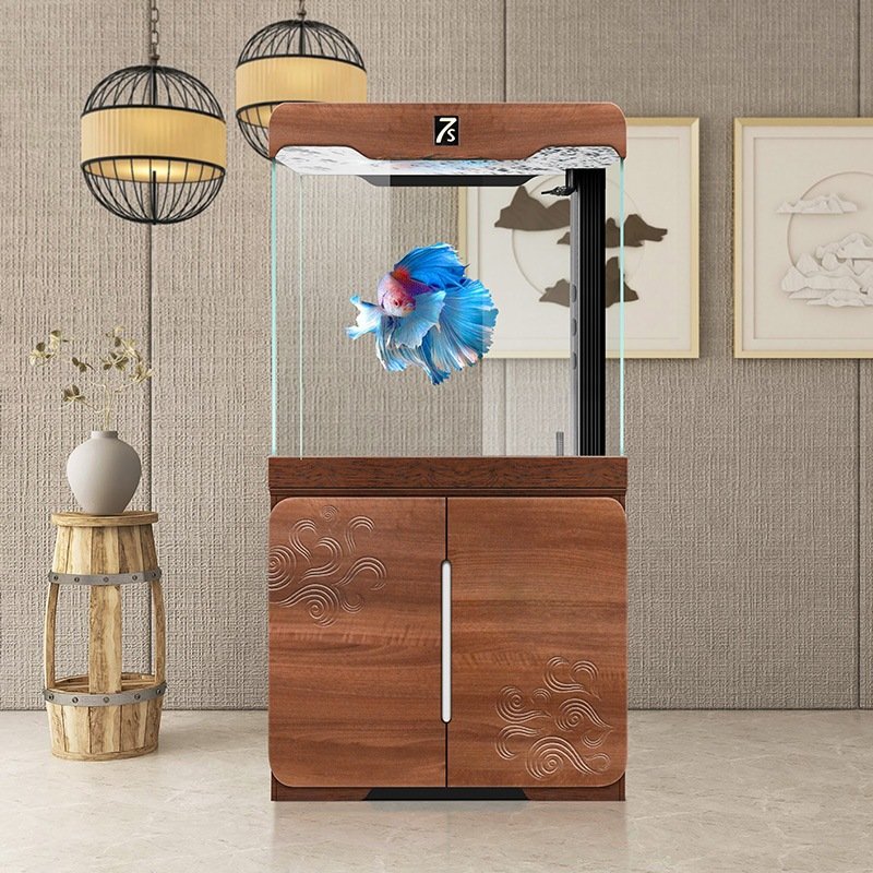 Rame fish tank series7sXinran living room large change water ultra-white glass self-circulating bottom filter aquarium