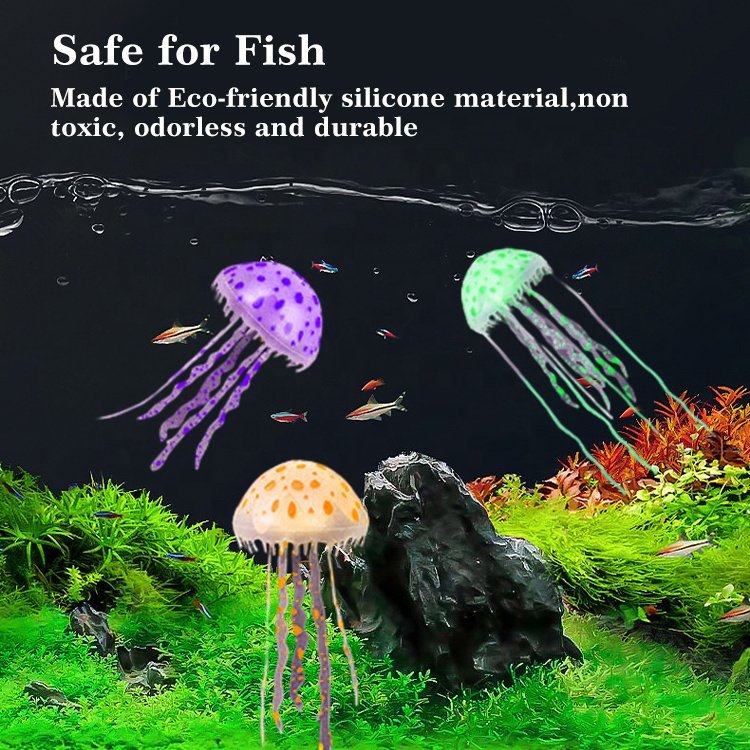New Arrival Environmentally Friendly Aquarium Artificial Silicone Jellyfish Tank Landscape Decoration