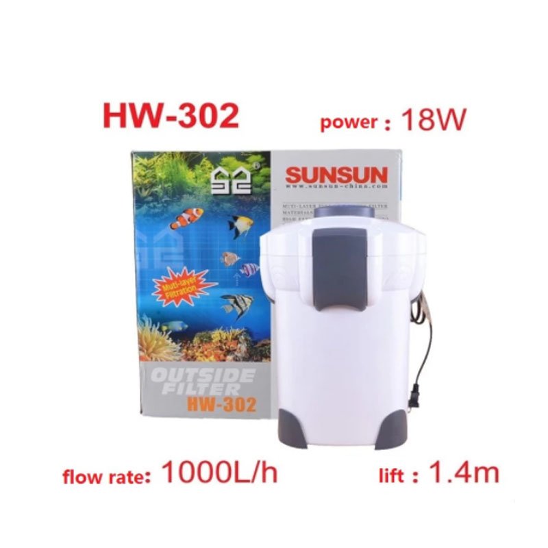 Aquarium External Canister Filter for Fish Tank SUNSUN Aquarium External Canister HW-302 1000l/h 18W Aquariums & Accessories 2l