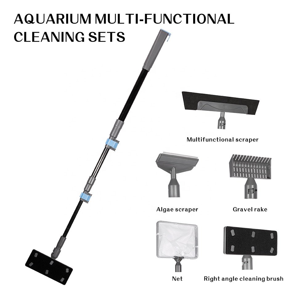 Wholesale Aquarium Tools Algae Scraper Sponge Pad Cleaning Brush Algae Scraper Scrubber 6 In 1 Cleaning Tools Set For Fish Tank