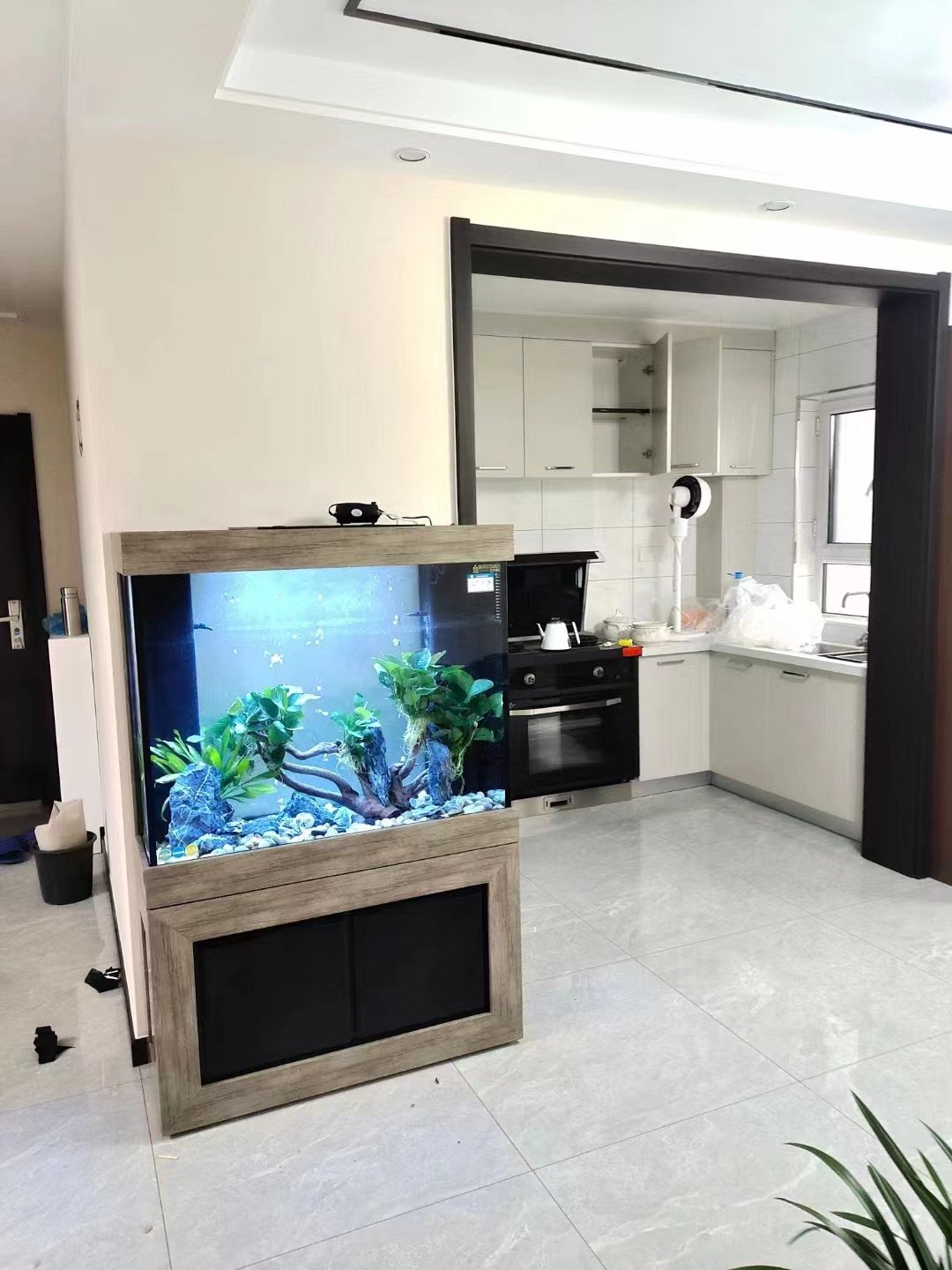 Round Cylindrical Filter Coffee Table Curved Aquarium Tank Plastic Ultra Clear Glass Fish Tank Acrylic Aquariums & Accessories