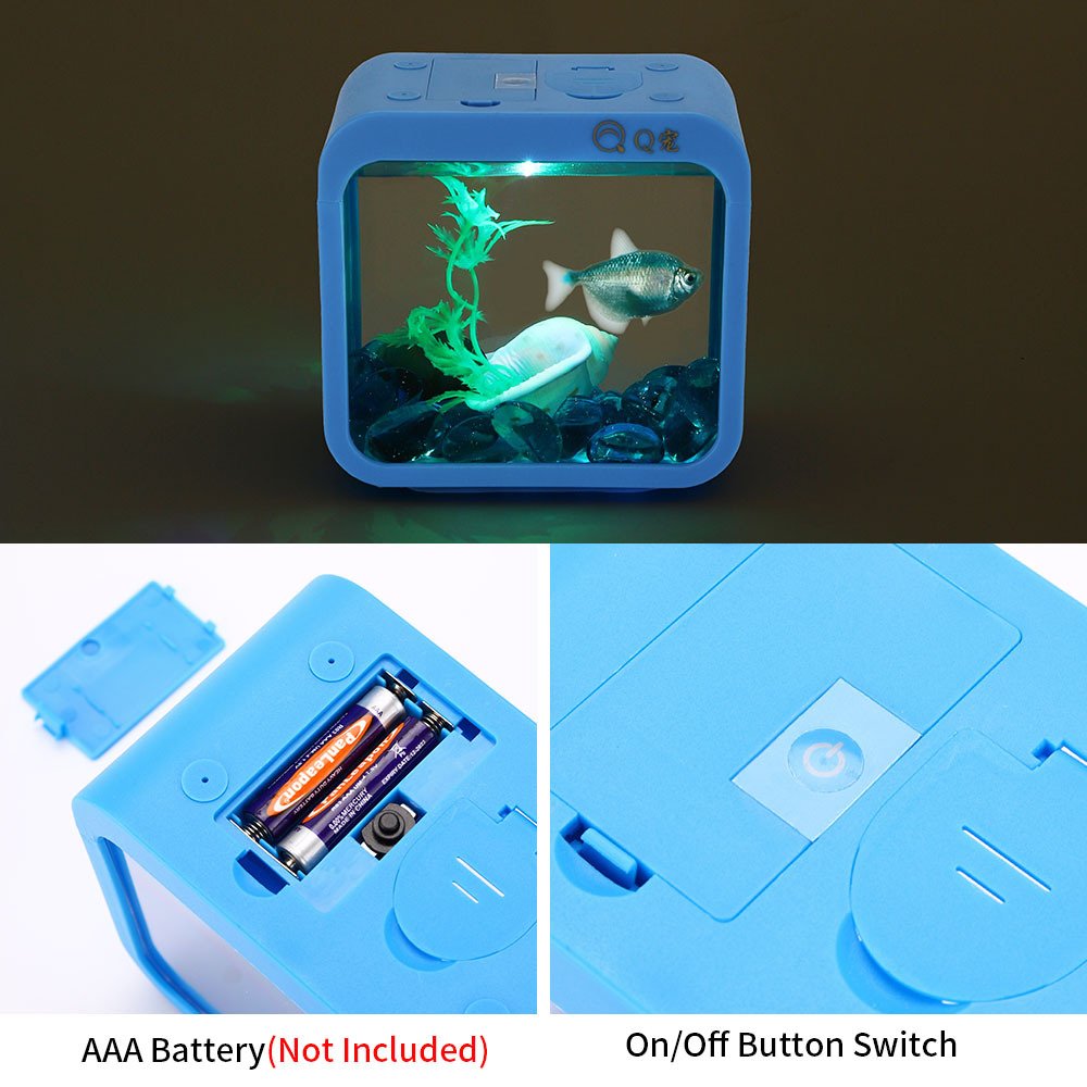 New Mini Creative Fish Tank With Lights Fighting Fish Box Detachable Seaweed Ecological Landscaping Aquarium Five Color Fishbowl
