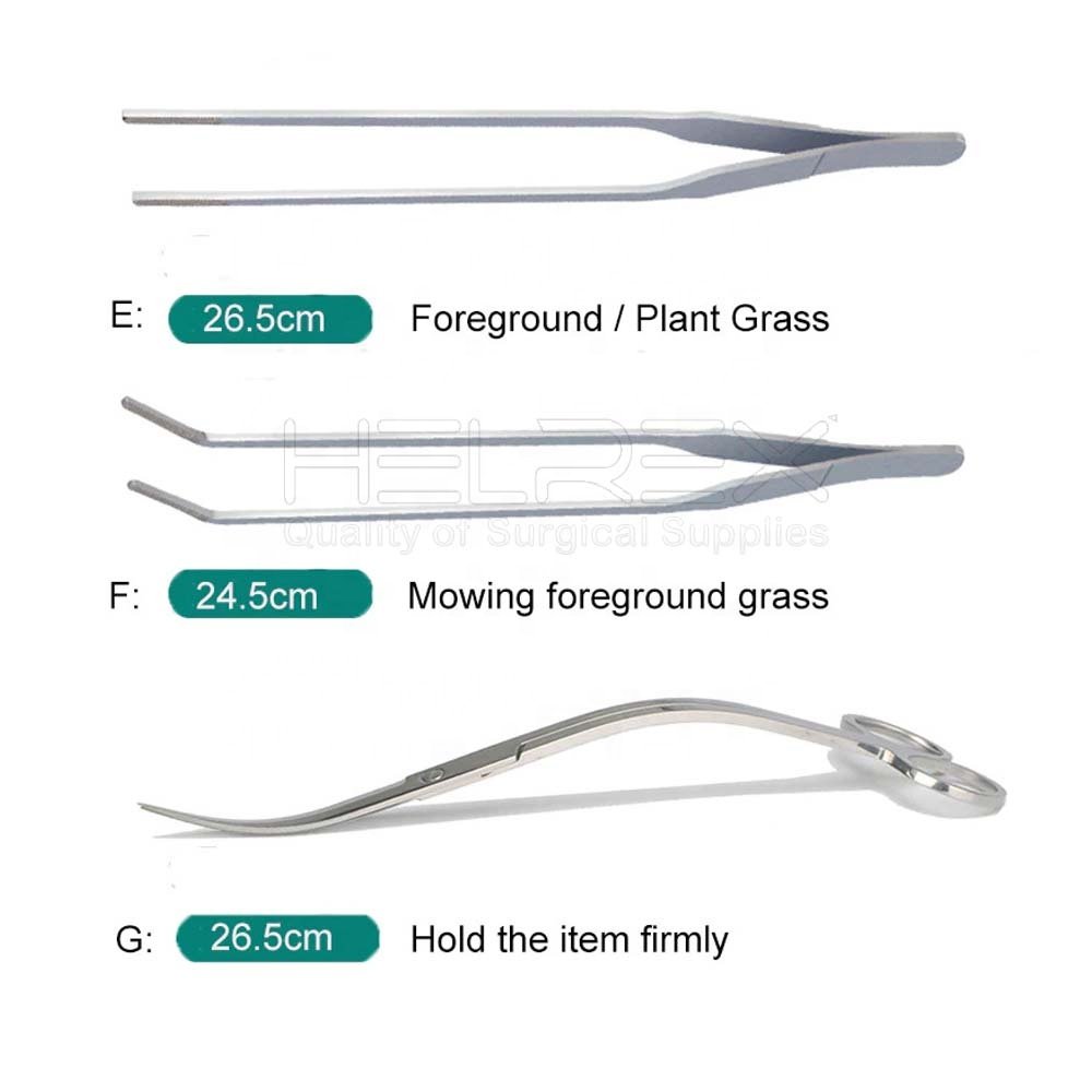 High Quality Aquarium Tool Set Stainless Steel Cleaning Tool Plants Fish Tank Accessories Aquarium Terrarium Set By Helrex