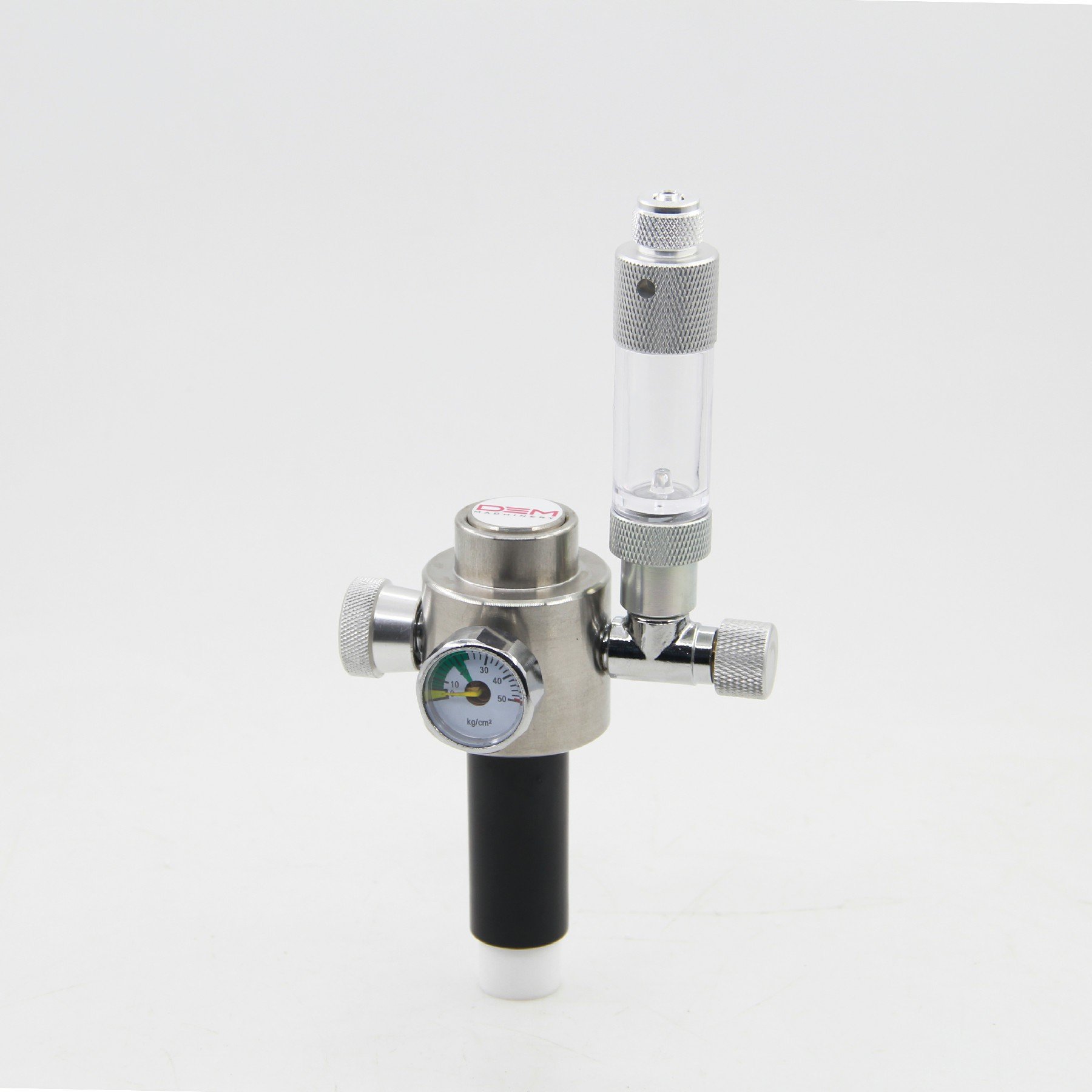 DEM C01-10-600 4L Stainless Steel Single Gauge Aquarium CO2 Cylinder Generator