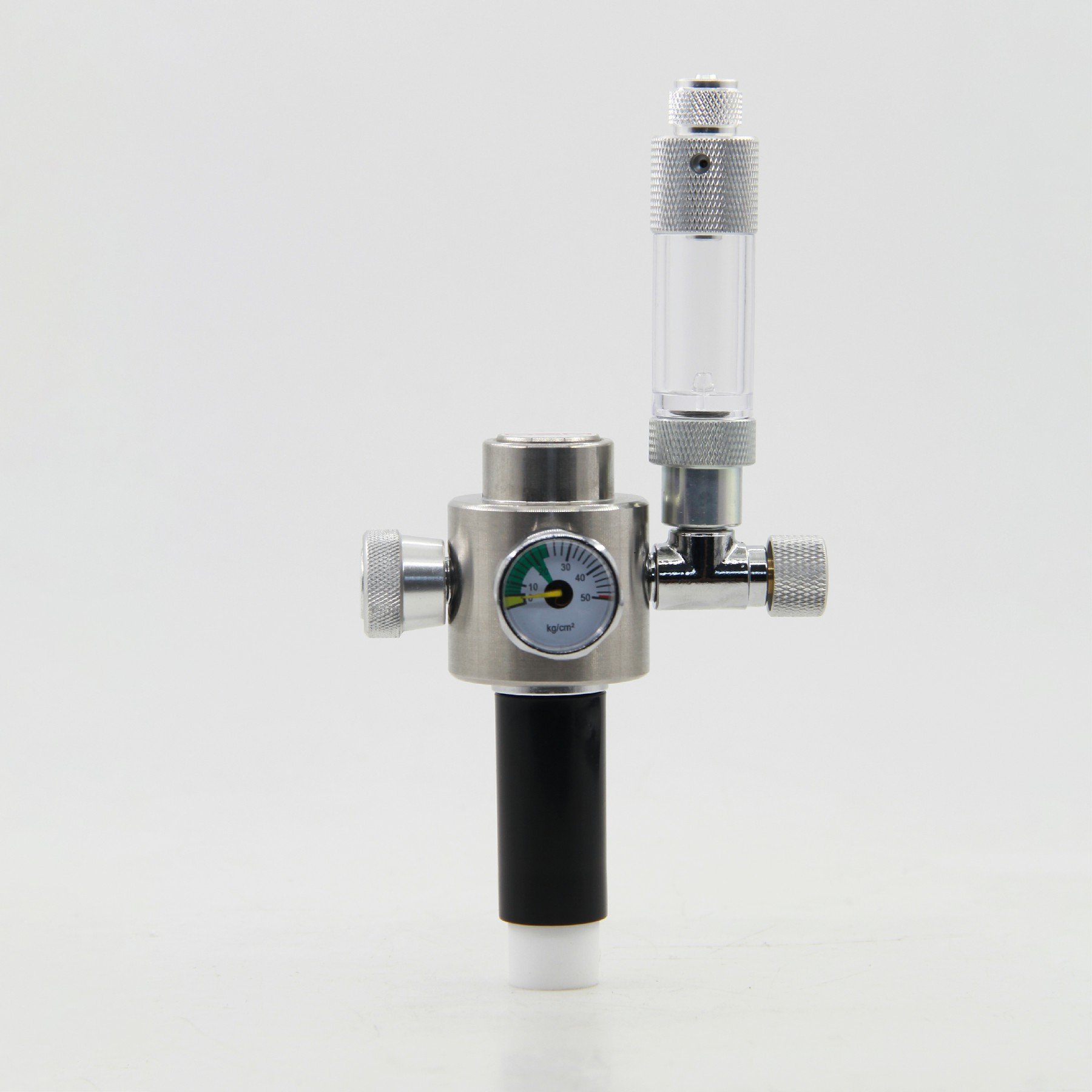DEM C01-10-600 4L Stainless Steel Single Gauge Aquarium CO2 Cylinder Generator