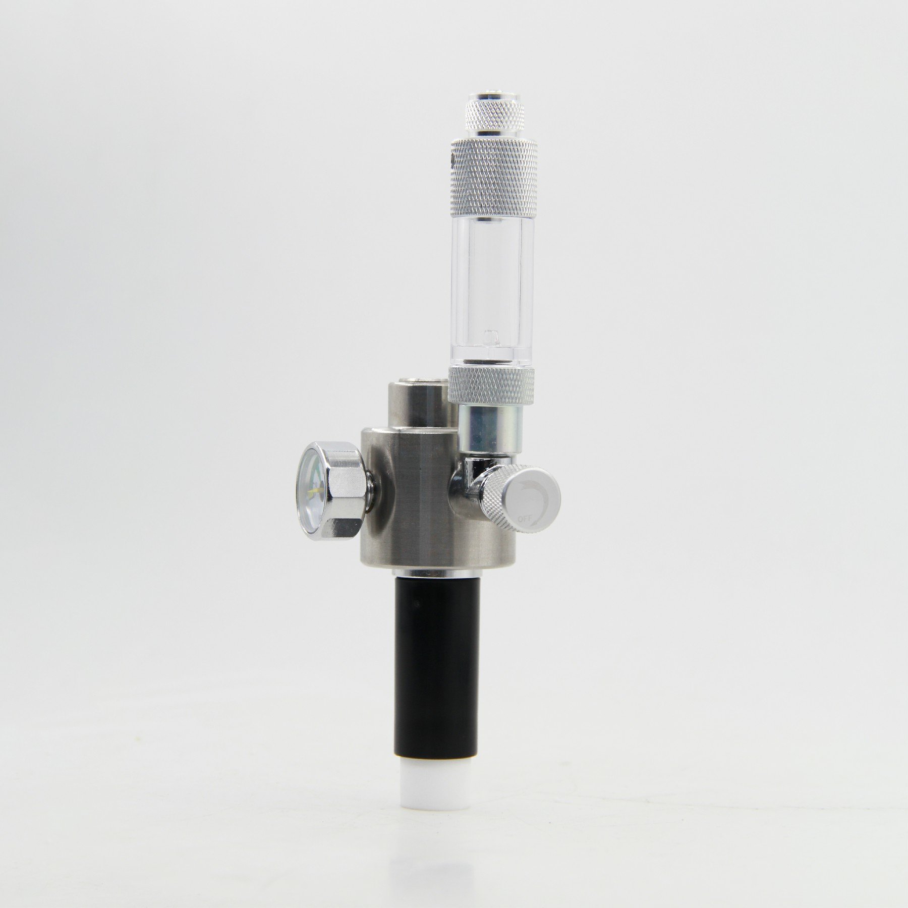 DEM C01-10-600 4L Stainless Steel Single Gauge Aquarium CO2 Cylinder Generator