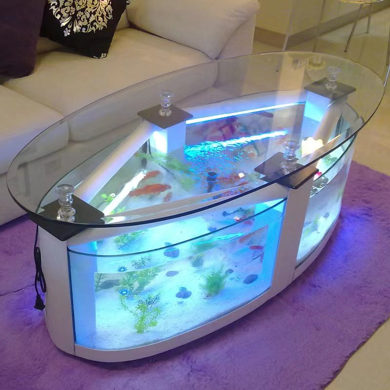 Factor Directly Sell Glass Coffee Table Fish Desk Table Aquarium
