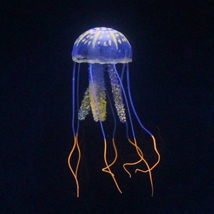 Wholesale aquarium fish tank decoration luminous jellyfish simulation floating fluorescence silicone jellyfish